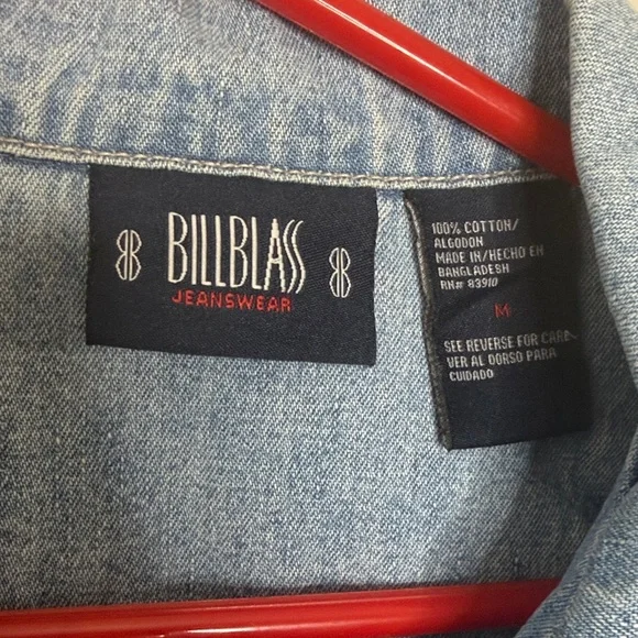 Bill Blass Light Blue Jean Jacket 100% Cotton Size M - Picture 4 of 16